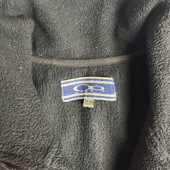 Vintage OP Ocean Pacific Mens Medium Vest Polar fleece Full zip Black Patch Logo - Picture 6 of 14